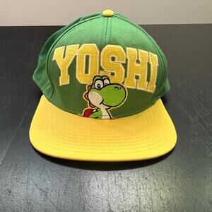 Yoshi Super Mario World SnapBack Hat Spell Out 2012 Green & Yellow